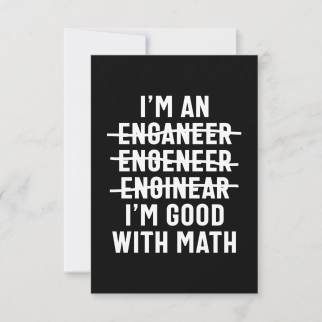 Ingenjör. Jag är Bra med matematik OSA Kort (Framsida)