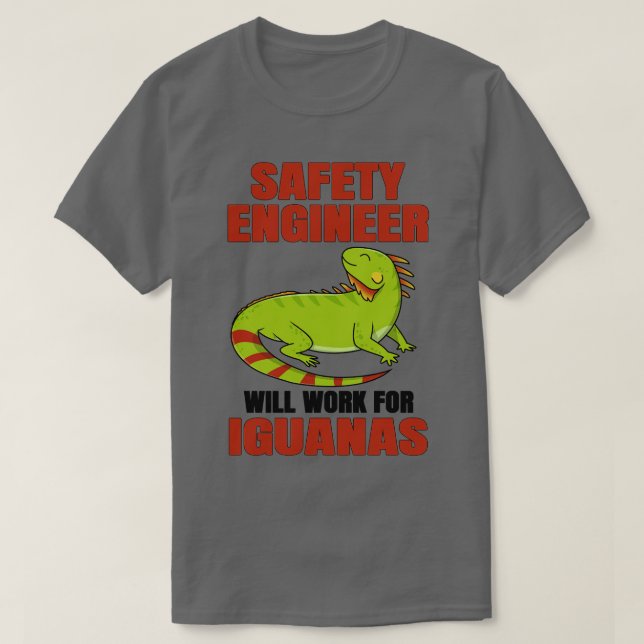 Ingenjör kommer att arbeta för Iguanas T Shirt (Design framsida)