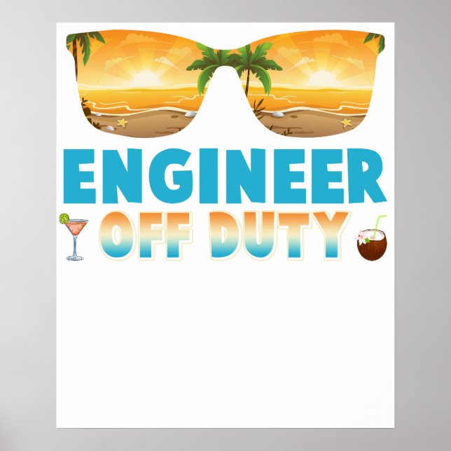 Ingenjör ledig sommarlov sista skoldagen poster (Framsidan)
