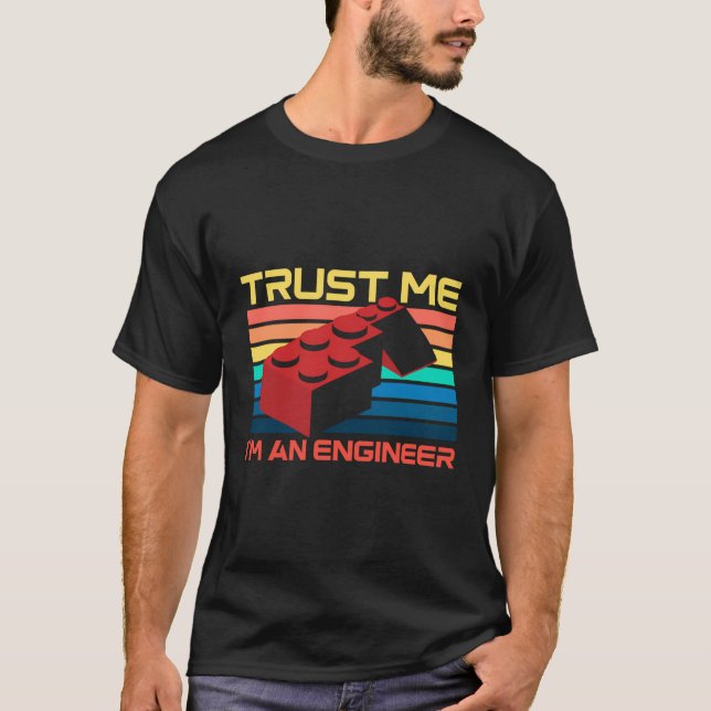 Ingenjör Master Builder Bygger block Bricks Bri T Shirt (Framsida)