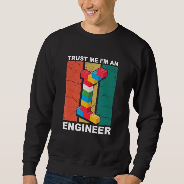 Ingenjör Master Builder Bygger brickor Blockerar C Lång Ärmad Tröja (Framsida)