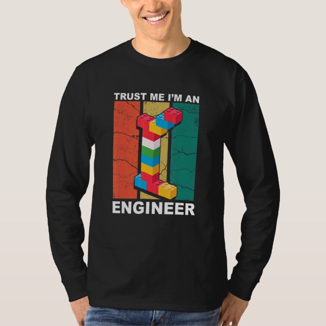 Ingenjör Master Builder Bygger brickor Blockerar C T Shirt (Framsida)
