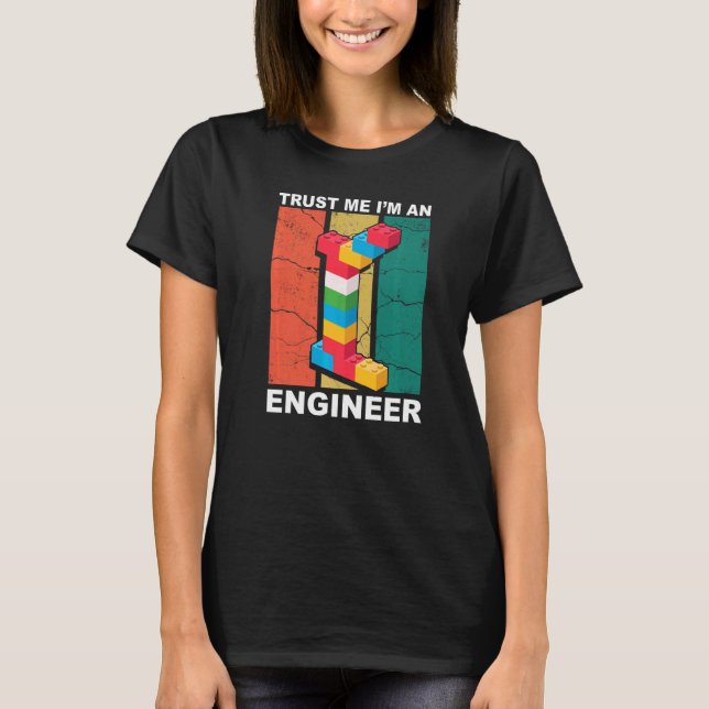 Ingenjör Master Builder Bygger brickor Blockerar C T Shirt (Framsida)