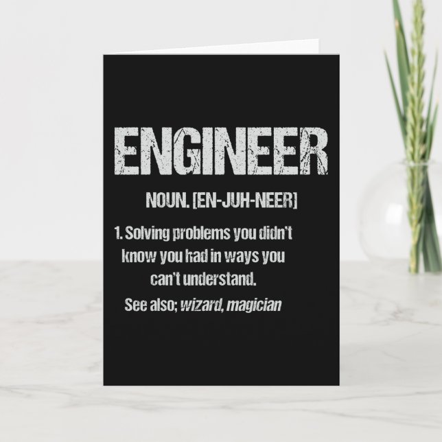 INGENJÖR NOUN Funny Engineering Quotes Studenten Kort (Framsida)