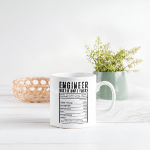 Ingenjör Nutritional Facts Funny Brain Två-Tonad Mugg