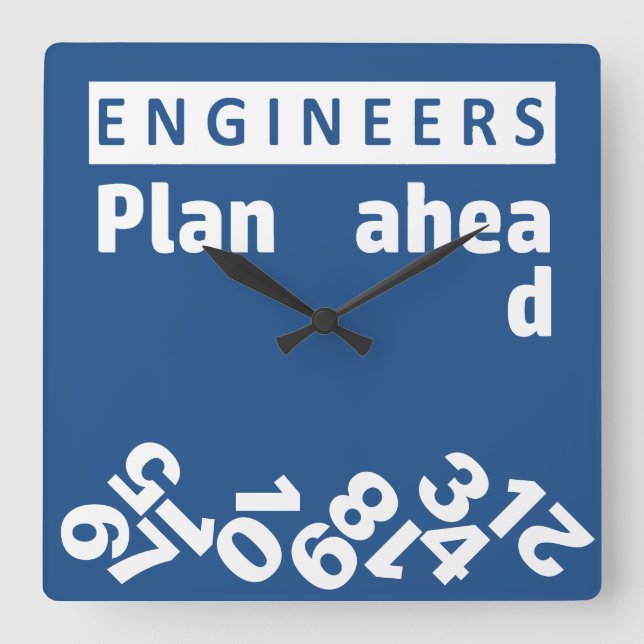 Ingenjör-plan framför fallande antal väggklocka (Framsida)