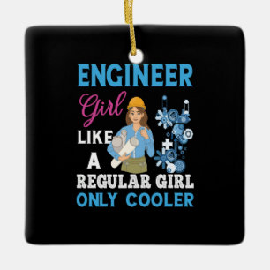 Ingenjör Proud Ingenjör Girl Julgransprydnad Keramik