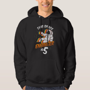 Ingenjör Rymdforskning 5 år gammal astronaut 2017 Hoodie