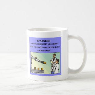ingenjör som iscensätter skämt kaffemugg