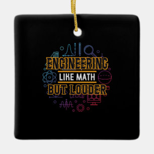 Ingenjör som matematik julgransprydnad keramik