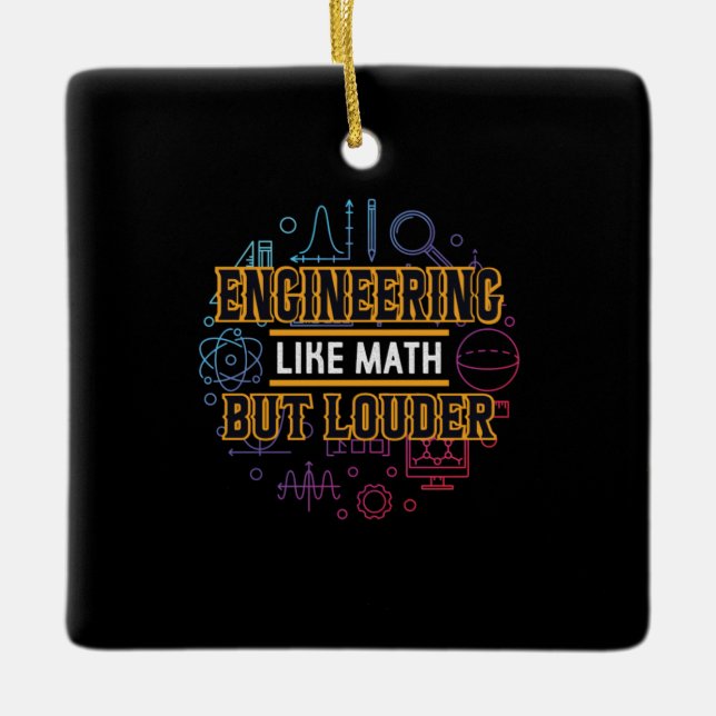 Ingenjör som matematik julgransprydnad keramik (Framsida)