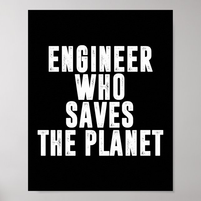 Ingenjör som sparar klimatförändring på planeten poster (Framsidan)