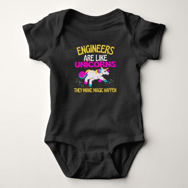 Ingenjör Unicorn , Magic Unicorn Engineering T Shirt (Framsida)