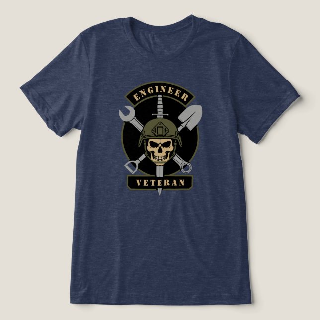 Ingenjör Veteran Kampstöd Emblem T Shirt (Design Framsida)