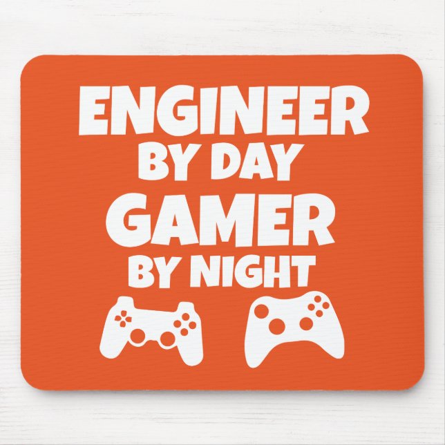 Ingenjör vid dag, Gamer vid den roliga natten - Musmatta (Framsidan)