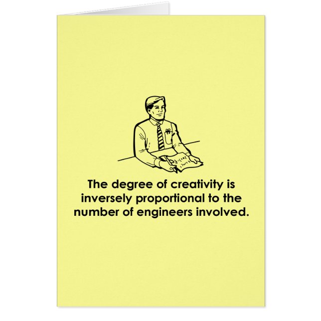Ingenjörer & kreativitet hälsningskort (Framsidan)
