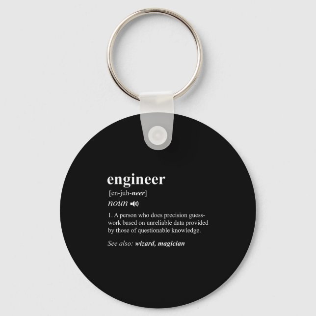 Ingenjörsdefinition Rollig ingenjörskonst Mekanisk Nyckelring (Framsida)