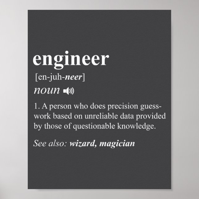 Ingenjörsdefinition Rollig ingenjörskonst Mekanisk Poster (Framsidan)