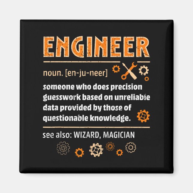 Ingenjörsdefinition Rollig ingenjörskonst Nördigt  Magnet (Framsidan)