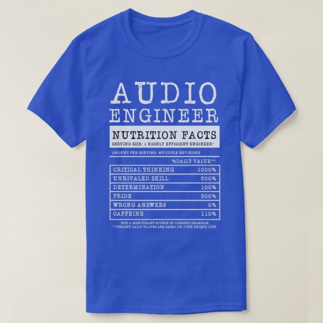 Ingenjörsgåvor från audio Ingenjör i Ljud T Shirt (Design framsida)