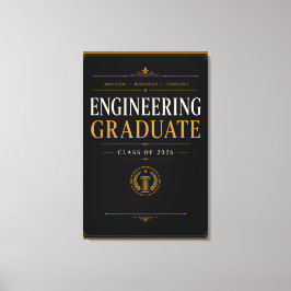 Ingenjörsgraduand 2026 Elegant Guld Konst Canvastryck