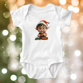 Ingenjörskonst Baby jul Elf Baby Bodykostym T Shirt