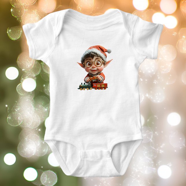 Ingenjörskonst Baby jul Elf Baby Bodykostym T Shirt (Skapare uppladdad)