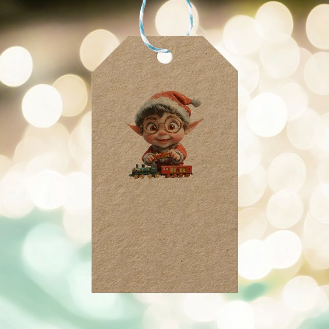 Ingenjörskonst Baby Jul Elf Kraft Gift Märkres Presentetikett (Skapare uppladdad)