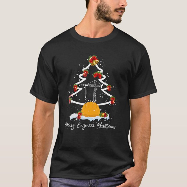 Ingenjörskonst Julafton Träd Merry Ingenjör jul Pa T Shirt (Framsida)