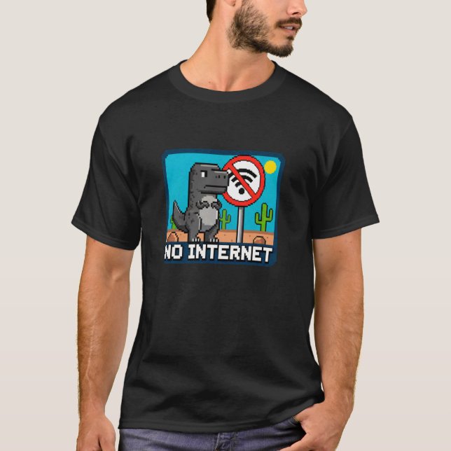 Ingent internet. Rollig Dino T-Rex, Pixelkonst, Se T Shirt (Framsida)