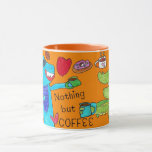 "Ingenting annat än kaffe" Dragon & Dinosaur Coffe Mugg<br><div class="desc">Bränn Roligten med Rudy & Rockasaurus! Börja din morgon med ingenting annat än kaffe - och mycket roligt! Den här djärva orangen mugg har Rudy draken och Rockasaurus dinosaur, två lovliga tecken från Nick's "House of Roligt" som njuter av sin favoritbrygga. Den här leksaken är omgiven av kroissanter, nötter, hjärtan...</div>