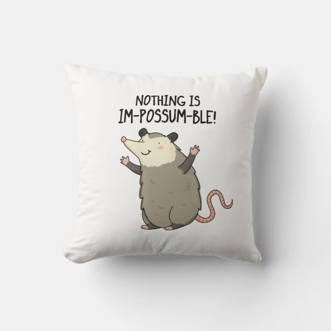 Ingenting är impossum-funny Possum Pun Kudde (Framsida)