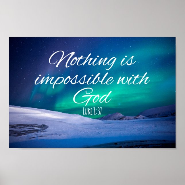 Ingenting är omöjligt med Poster av Gud Bible Vers (Framsidan)