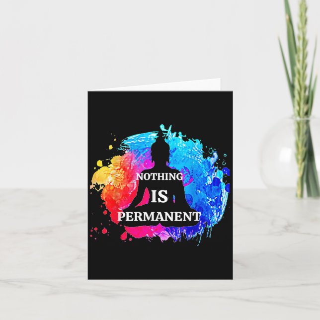 Ingenting är permanent buddism Buddha Meditation Q Kort (Framsida)