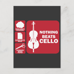 Ingenting Beats Cello Sten Scissor Papper Musician Vykort