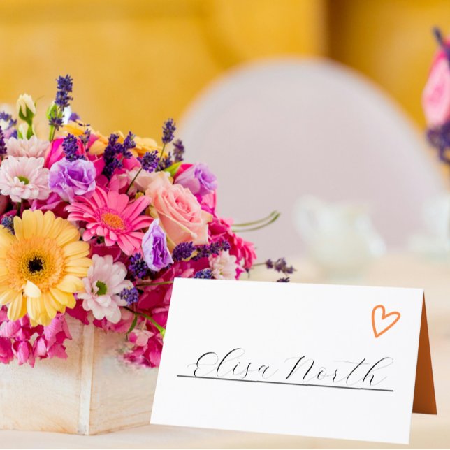 Ingenting Finare Bara Kärlek Groovy 70-talets Retr Placeringskort (Nothing Fancy Just Love Groovy 70s Retro Wedding Place Cards from Ricaso. Handwritten by you)