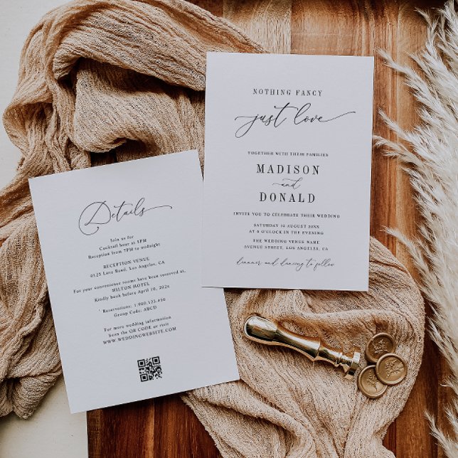 ingenting finare bara kärlek svart och vitt bröllo inbjudningar (Skapare uppladdad)