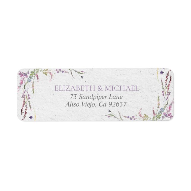 Ingenting Finare Just Kärlek Blommigt Returadress Etikett (Framsidan)