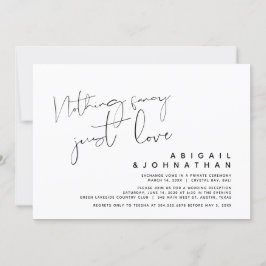 Ingenting Finare, Just Kärlek, Bröllop Elopement Inbjudningar