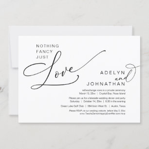 Ingenting Finare, Just Kärlek, Bröllop Elopement M Inbjudningar