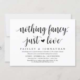 Ingenting Finare, Just Kärlek, Bröllop Elopement P Inbjudningar