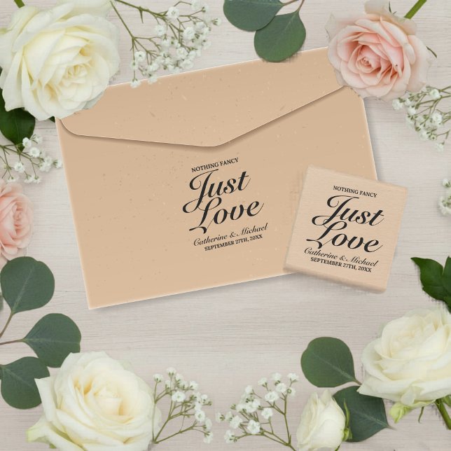 Ingenting Finare just Kärlek Bröllop Stämpel (Flat lay rustic country wedding stationery with bold typography wedding calligraphy rubber stamp)