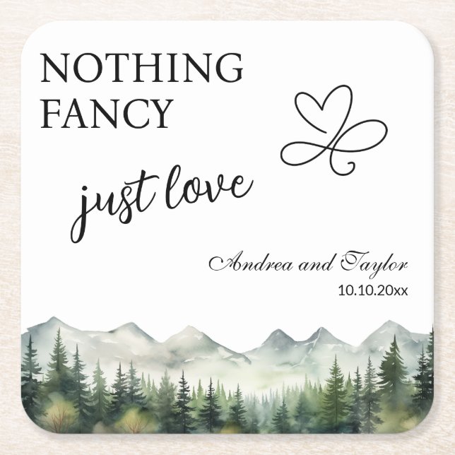 Ingenting Finare just Kärlek Elegant bröllop Underlägg Papper Kvadrat (Framsidan)