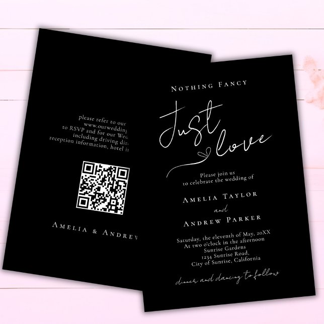 Ingenting Finare Just Kärlek Elegant QR-koden Bröl Inbjudningar (Skapare uppladdad)