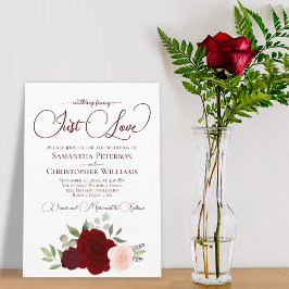 Ingenting Finare Just Kärlek Elegant Red Blommigt  Inbjudningar