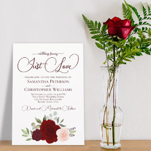 Ingenting Finare Just Kärlek Elegant Red Blommigt Inbjudningar