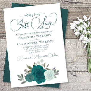 Ingenting Finare Just Kärlek Elegant Teal Ro Bröll Inbjudningar