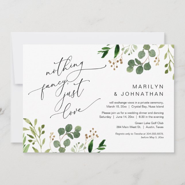 Ingenting Finare, Just Kärlek, Elopement, Grey Inbjudningar (Framsida)