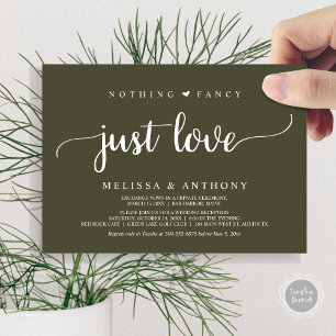 Ingenting Finare Just Kärlek, Elopement, Rustic Br Inbjudningar