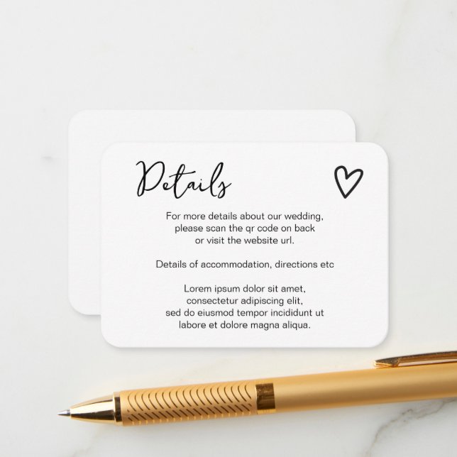 Ingenting Finare Just Kärlek enkel QR-kod Tilläggskort (Fram/Back In Situ)